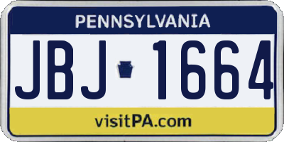 PA license plate JBJ1664