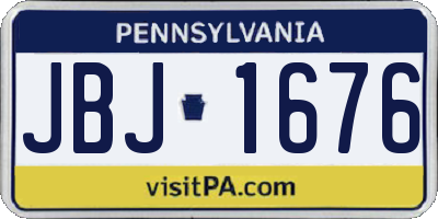 PA license plate JBJ1676