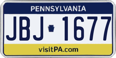 PA license plate JBJ1677