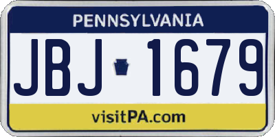 PA license plate JBJ1679