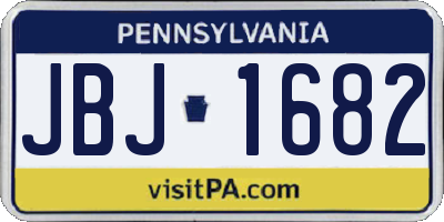 PA license plate JBJ1682