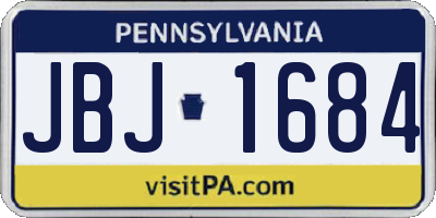 PA license plate JBJ1684