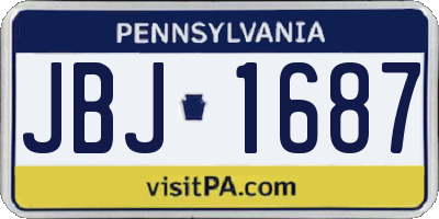 PA license plate JBJ1687