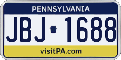 PA license plate JBJ1688