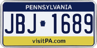 PA license plate JBJ1689