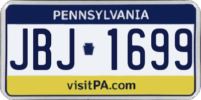 PA license plate JBJ1699