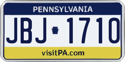 PA license plate JBJ1710