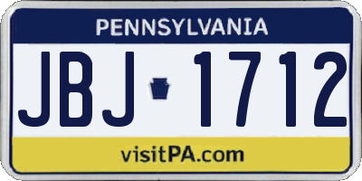 PA license plate JBJ1712