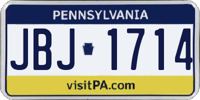 PA license plate JBJ1714