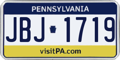 PA license plate JBJ1719