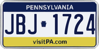 PA license plate JBJ1724