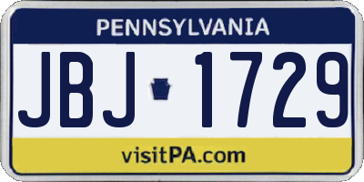 PA license plate JBJ1729