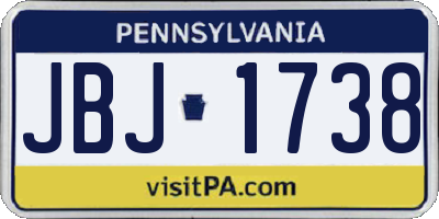 PA license plate JBJ1738