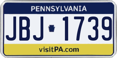 PA license plate JBJ1739