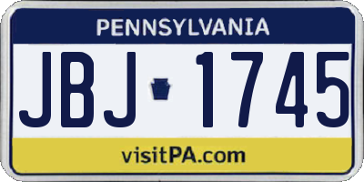 PA license plate JBJ1745