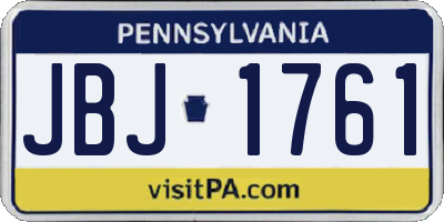 PA license plate JBJ1761