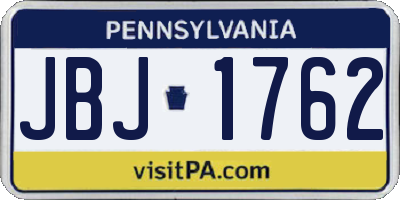 PA license plate JBJ1762