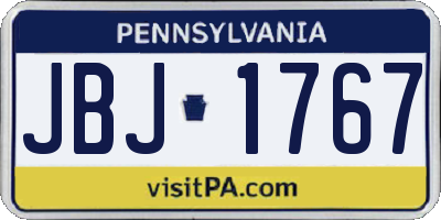 PA license plate JBJ1767