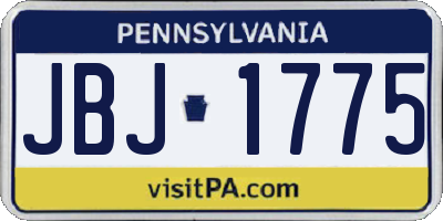 PA license plate JBJ1775