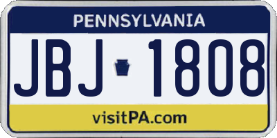 PA license plate JBJ1808