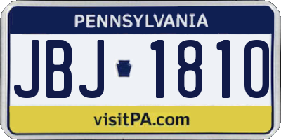 PA license plate JBJ1810