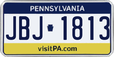 PA license plate JBJ1813