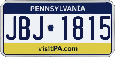 PA license plate JBJ1815