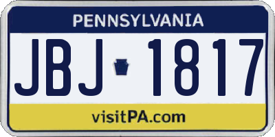 PA license plate JBJ1817