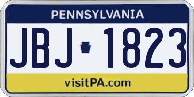 PA license plate JBJ1823