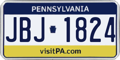 PA license plate JBJ1824