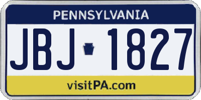 PA license plate JBJ1827