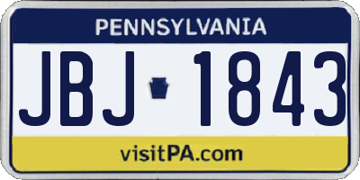 PA license plate JBJ1843