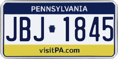 PA license plate JBJ1845