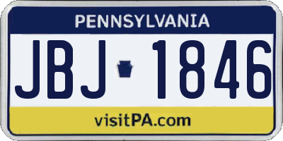 PA license plate JBJ1846