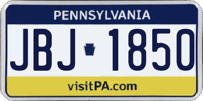 PA license plate JBJ1850