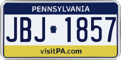 PA license plate JBJ1857