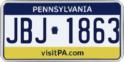 PA license plate JBJ1863