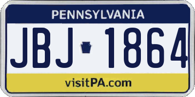 PA license plate JBJ1864