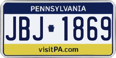 PA license plate JBJ1869