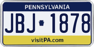 PA license plate JBJ1878