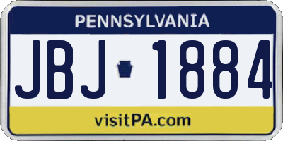 PA license plate JBJ1884
