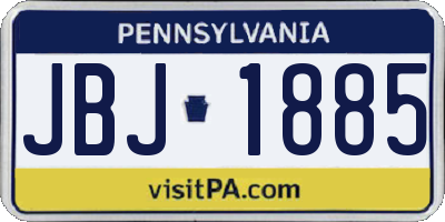 PA license plate JBJ1885