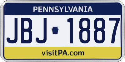 PA license plate JBJ1887