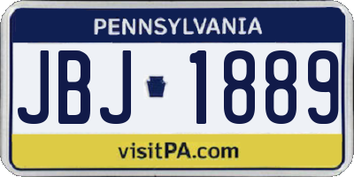 PA license plate JBJ1889