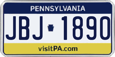 PA license plate JBJ1890