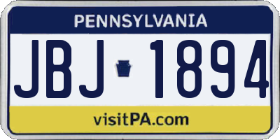 PA license plate JBJ1894