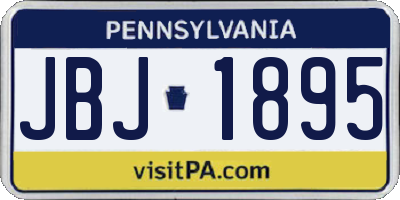 PA license plate JBJ1895