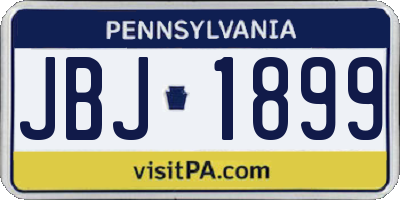 PA license plate JBJ1899