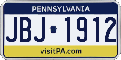 PA license plate JBJ1912
