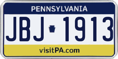 PA license plate JBJ1913